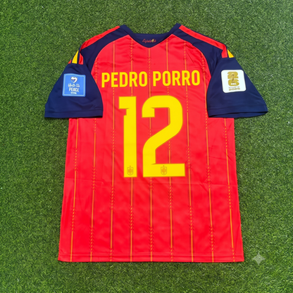 Pedro Porro #12 Spain 2026 World Cup Home Football Jersey