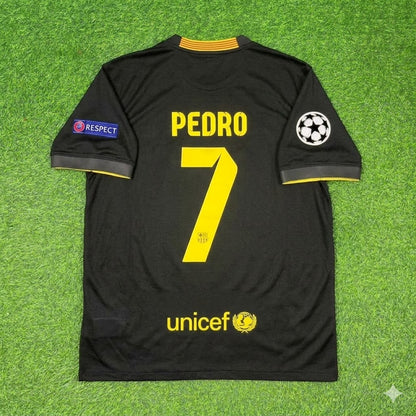 Pedro #7 Barcelona 2013-2014 Black Retro Football Jersey
