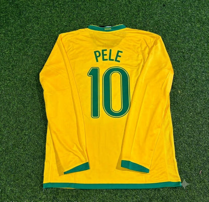 Pele #10 Brazil Long Sleeve Retro Football Jersey