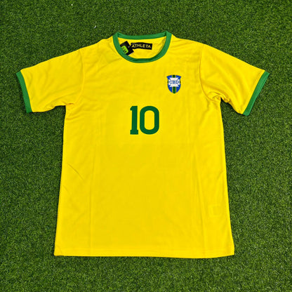 Pele Brazil 1970 World Cup Retro Home Football Jersey