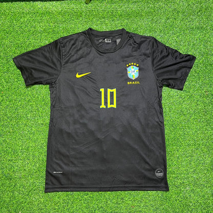 Pele Brazil Black Retro Football Jersey Kit