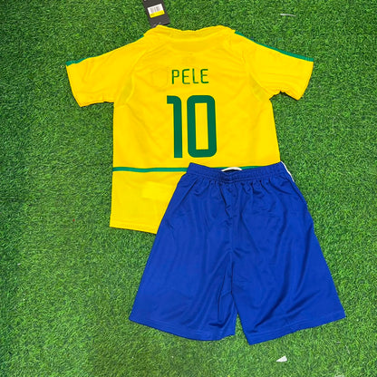 Pele #10 Brasilien Retro Kinder Fußballtrikot Trikot Maillot Enfant Fußballshirt