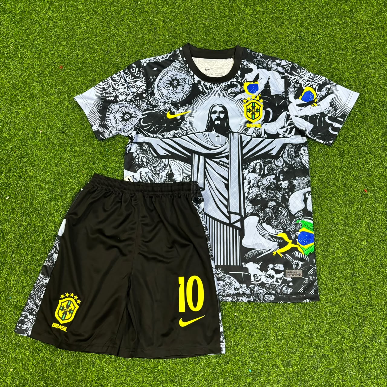 Pele Brazil Iconic Kids Retro Football Jersey Trikot Maglia Soccer Shirt