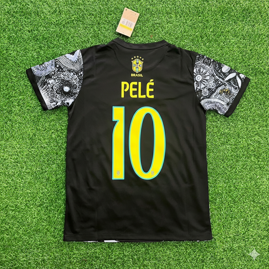 Pelé Brazil Iconic Retro Football Jersey Trikot Maglia Soccer Shirt