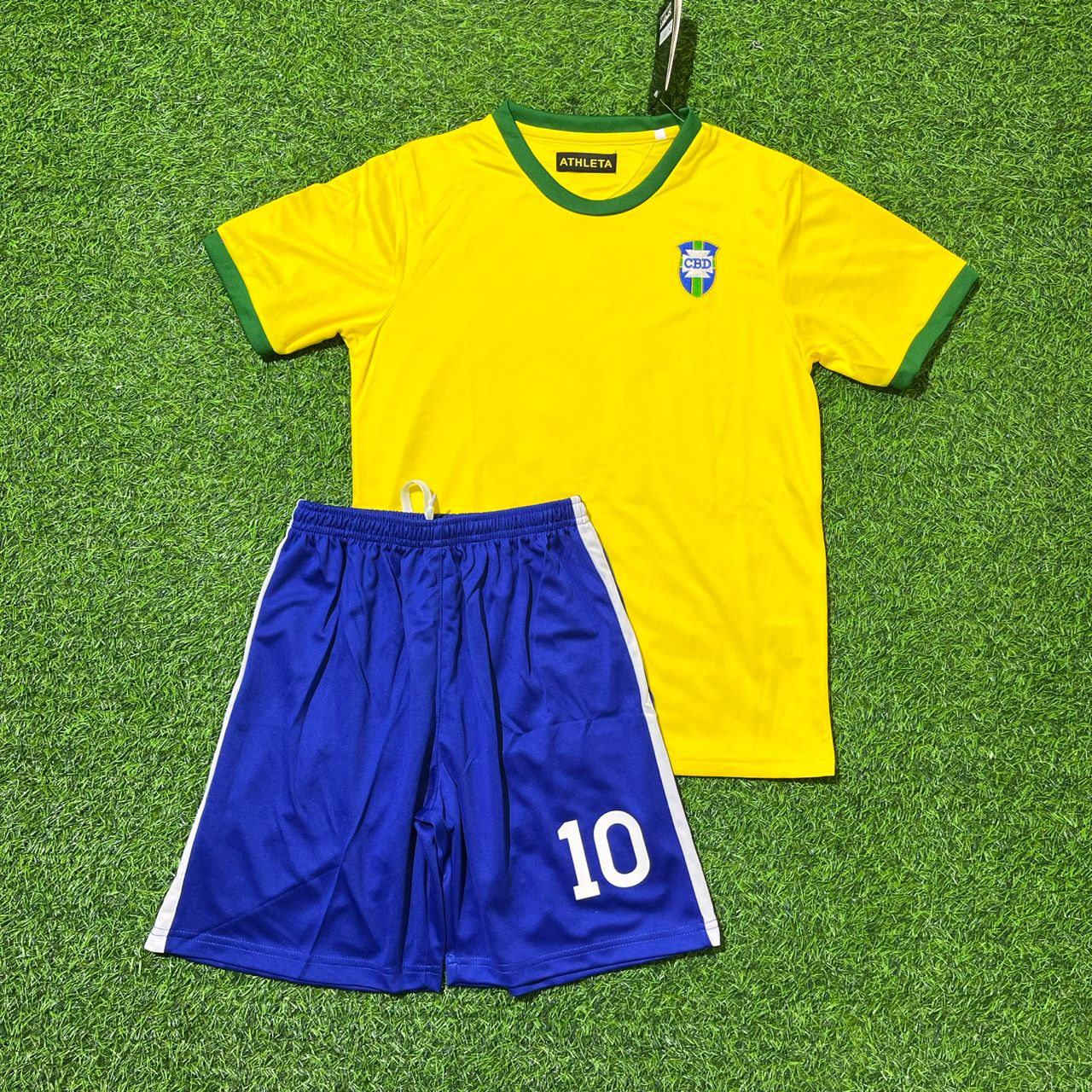 Pelé Brazil World Cup Kids Retro Football Jersey Kit