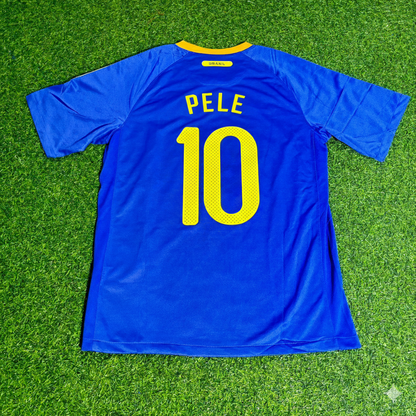 Pele Brazil 2010 World Cup Retro Blue Jersey Trikot