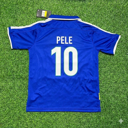 Pele Brazil Blue Retro Football Jersey