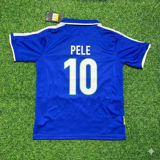 Pele Brazil Blue Retro Football Jersey