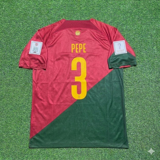 Pepe #3 Portugal 2022 World Cup Home Retro Football Jersey