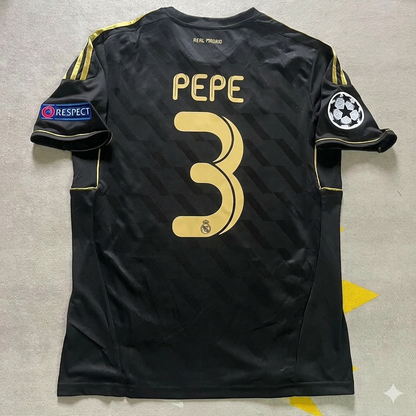 Pepe 3-  Real  Madrid 2011-2012  Champions League Retro Jersey Soccer Shirt