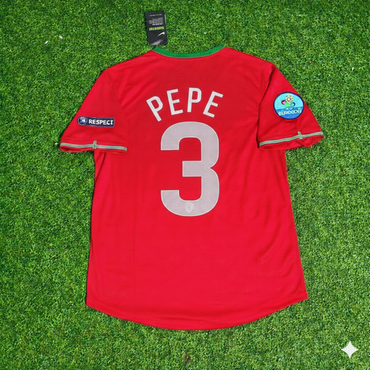 Pepe Portugal Euro 2012 Red Retro Football Jersey Kit