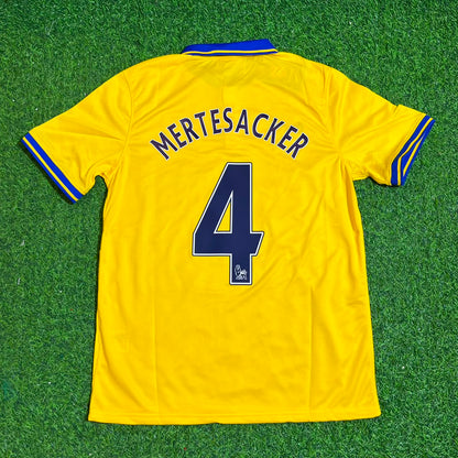 Per Mertesacker – Arsenal 2013/2014 Yellow Retro Kit Jersey Trikot Maillot Soccer Shirt