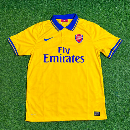Per Mertesacker – Arsenal 2013/2014 Yellow Retro Kit Jersey Trikot Maillot Soccer Shirt