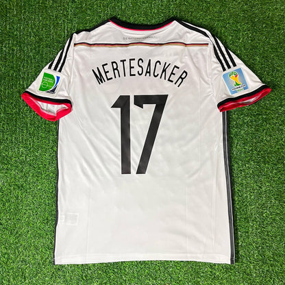 Per Mertesacker 17 - Allemagne Deutschland Coupe du Monde 2014 Blanc Rétro Kit Jersey Trikot Maillot Maillot de Football