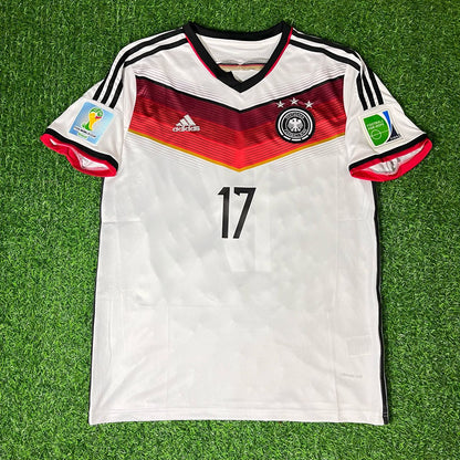 Per Mertesacker 17 - Allemagne Deutschland Coupe du Monde 2014 Blanc Rétro Kit Jersey Trikot Maillot Maillot de Football