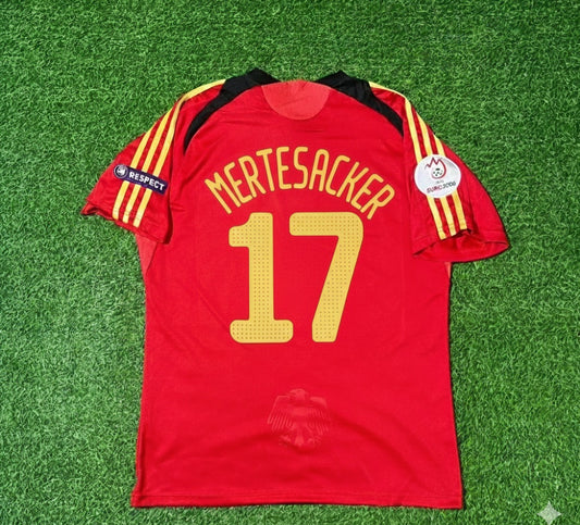 Per Mertesacker Germany EURO 2008 Away Red Retro Football Jersey Kit