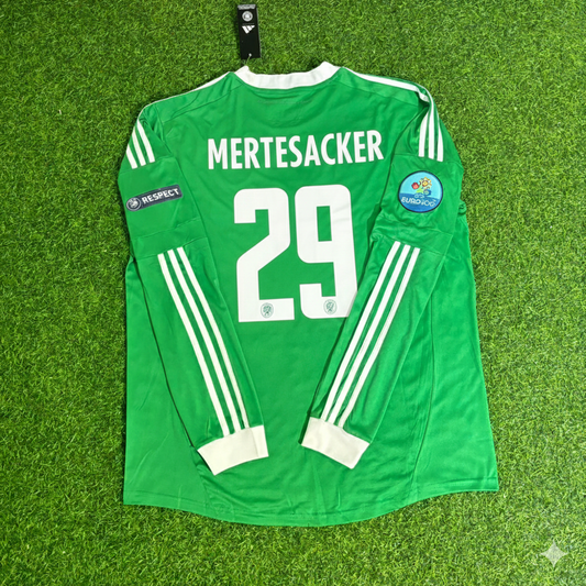 Per Mertesacker Germany EURO 2012 Long Sleeve Green Retro Football Jersey