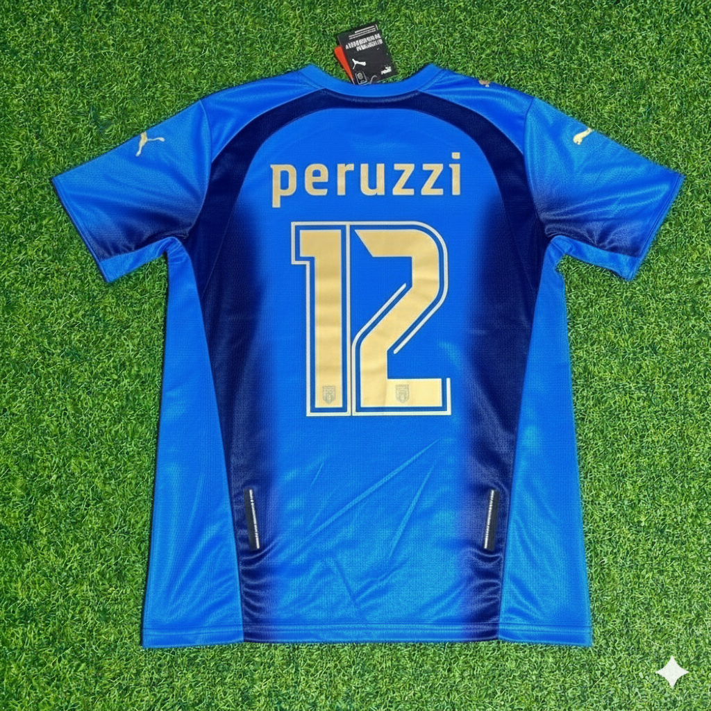 Angelo Peruzzi 12 - Italy 2006 World Cup Final Retro Jersey Maillot Trikot Maglia Soccer Shirt