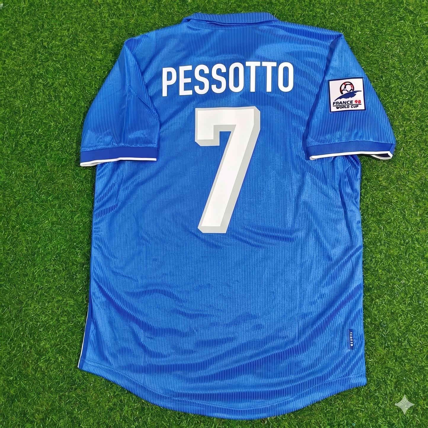 Gianluca Pessotto Italy 1998 World Cup Home Blue Retro Football Jersey