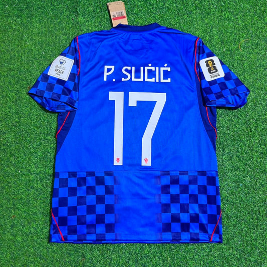 Petar Sučić Croatia 2026 World Cup Away Blue Football Jersey