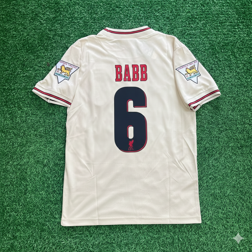 Phil Babb Liverpool 1996 1997 Retro Away White Retro Jersey
