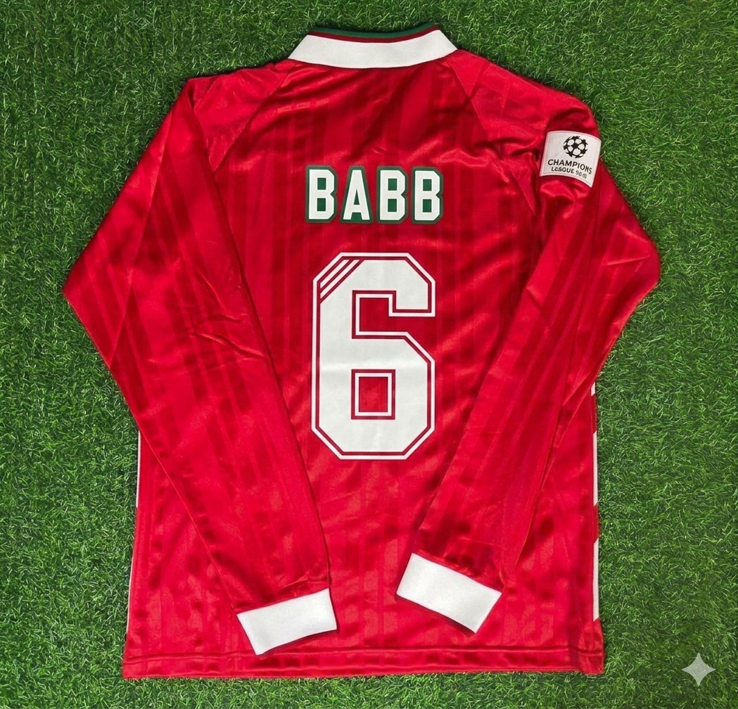 Phil Babb Liverpool Long Sleeve Retro Kit Jersey Trikot Maillot Soccer Shirt