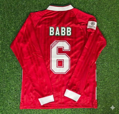 Phil Babb Liverpool Long Sleeve Retro Kit Jersey Trikot Maillot Soccer Shirt