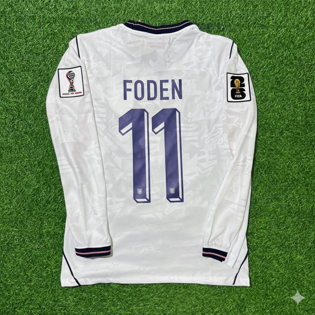 Phil Foden 11- England 2026 World Cup Long Sleeve Kit Jersey Trikot Maillot