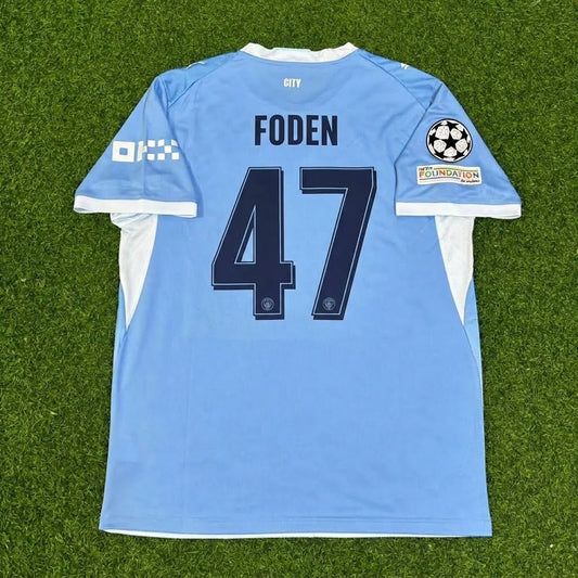 Phil Foden #47 Manchester City 2026-27 Home New Season Champions League Patch Jersey Trikot Maillot Soccer Shirt