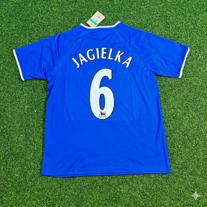 Phil Jagielka #6 Everton Fc Blue Retro Football Jersey