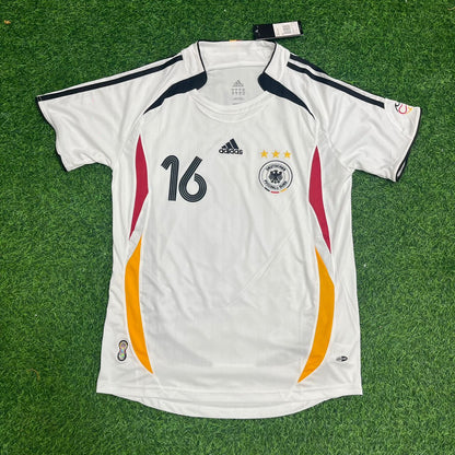 Philipp Lahm Germany Deutschland 2006 World Cup White Retro Soccer Jersey Trikot Maillot Maglia