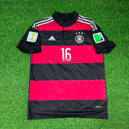 Philipp Lahm Germany Deutschland 2014 World Cup Brazil Black Red Retro Jersey Trikot Soccer Shirt