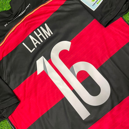 Philipp Lahm Germany Deutschland 2014 World Cup Brazil Black Red Retro Jersey Trikot Soccer Shirt