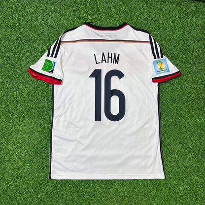 Philipp Lahm - Germany Deutschland 2014 World Cup White Retro Kit Jersey Trikot Maillot Soccer Shirt