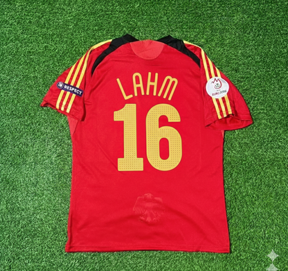 Philipp Lahm Germany EURO 2008 Away Red Retro Football Jersey Kit