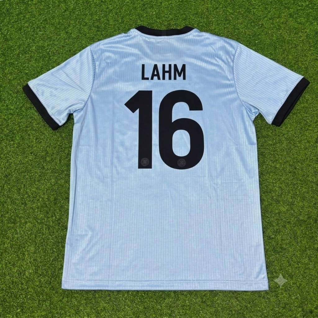 Philipp Lahm Germany 125th Year Special Clear Blue Retro Football Jersey
