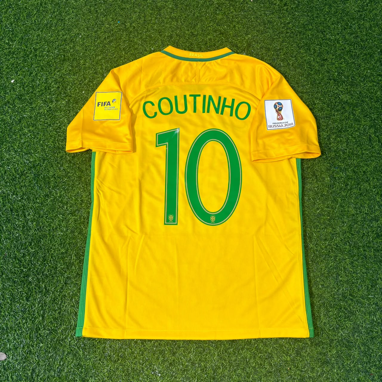 Philippe Coutinho #10 Brazil 2018 World Cup Home Football Jersey