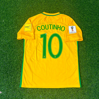 Philippe Coutinho #10 Brazil 2018 World Cup Home Football Jersey
