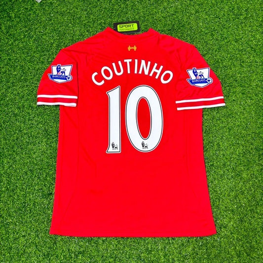Philippe Coutinho Liverpool 2013/2014 Season Red Retro Football Jersey