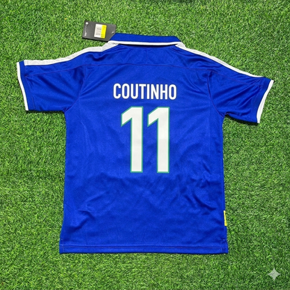 Philippe Coutinho Brazil Blue Retro Football Jersey