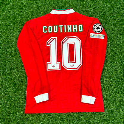 Philippe Coutinho Liverpool Long Sleeve Retro Kit Jersey Trikot Maillot Soccer Shirt