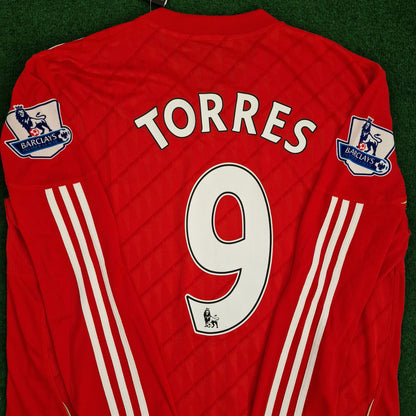 Fernando Torres Liverpool 2010 2012 Season Long Sleeves Red Retro Jersey Trikot Soccer Shirt
