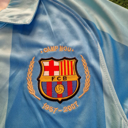 Ronaldinho Gaucho Barcelona 2008 Away Blue Retro Jersey Kit Trikot Maillot Soccer Shirt