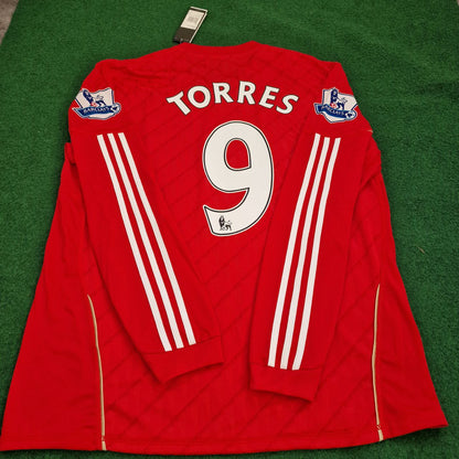 Fernando Torres Liverpool 2010 2012 Season Long Sleeves Red Retro Jersey Trikot Soccer Shirt