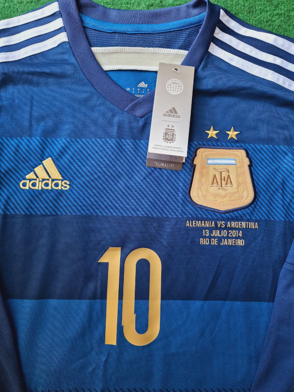 Lionel Messi Argentina 2014 World Cup Retro Football Jersey