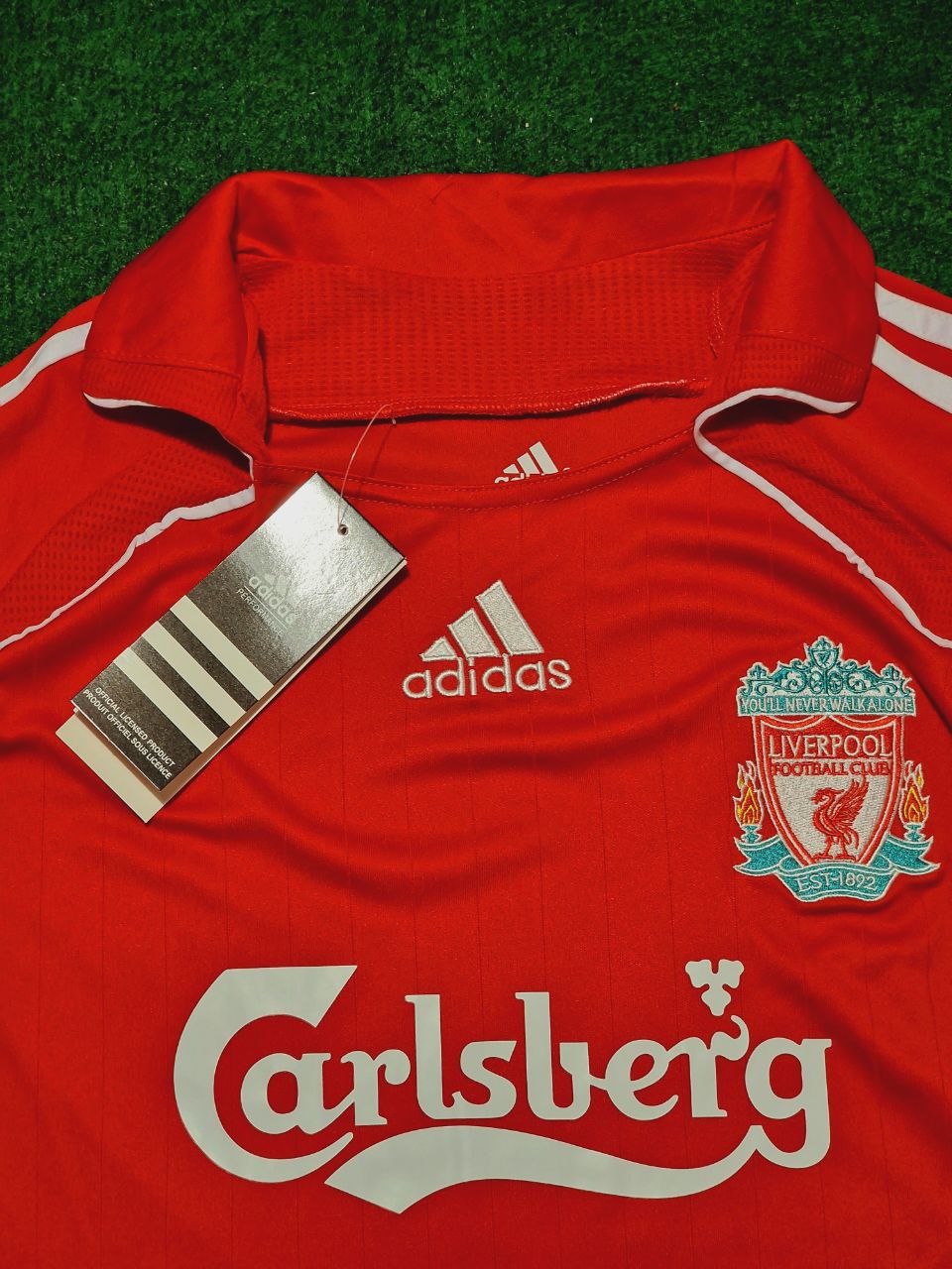 2007 2008 Camiseta De Futebol Liverpool Retrô 2010 2006 Manga Comprida 2007 2008 Camiseta De Futebol Liverpool Retrô 2010 2006 Manga Comprida