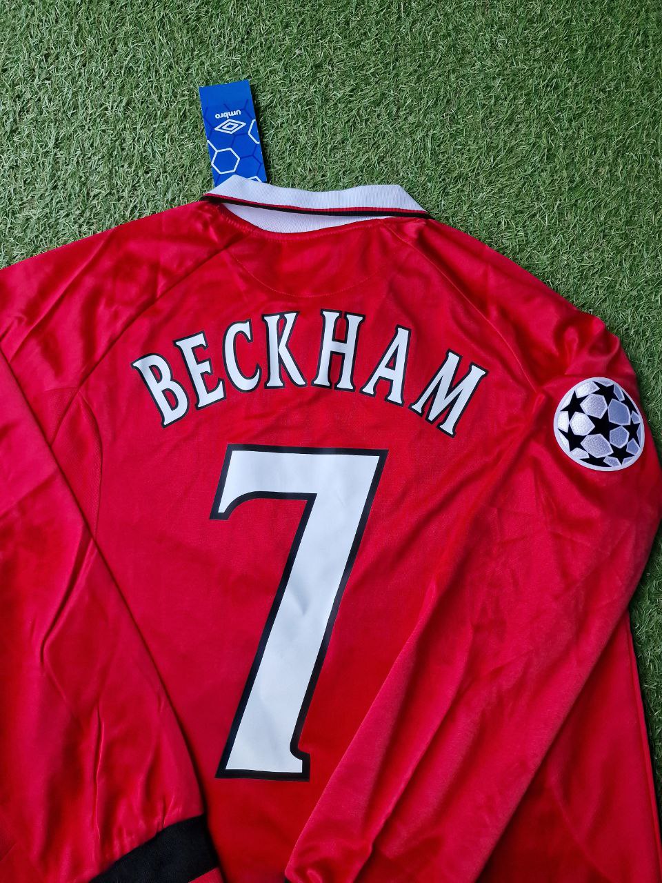 David Beckham Manchester United Rotes Retro-Fußballtrikot