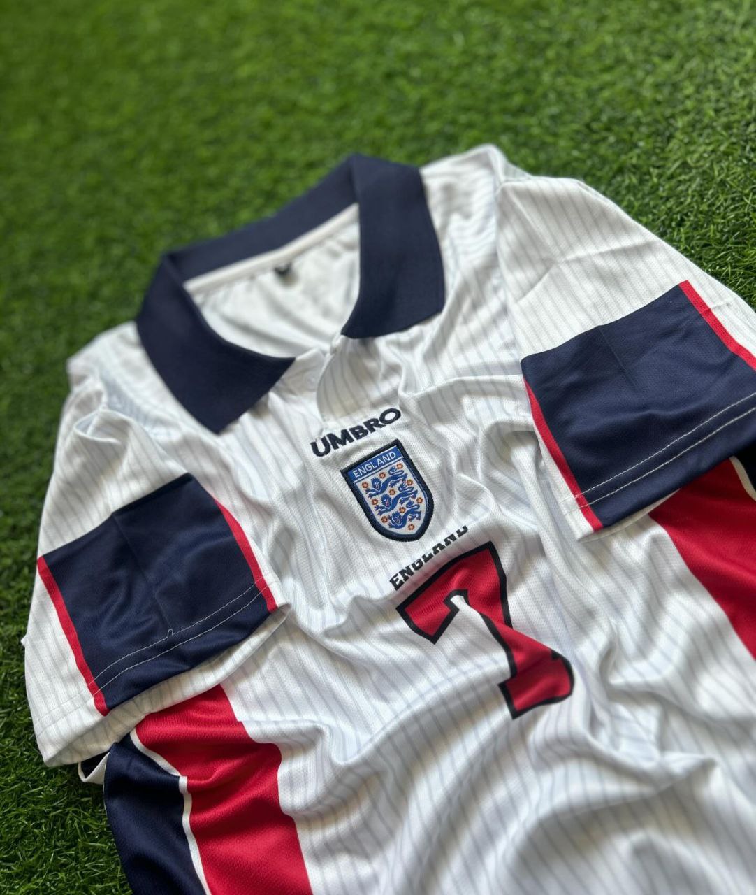 David Beckham England Red And White Retro Jersey