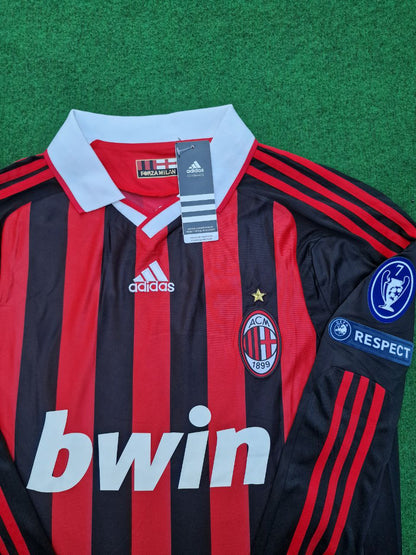 Ronaldinho Milan 2009 2011 Maillot rétro à manches longues Maillot Trikot Maglia