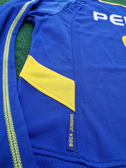 Carlos Tevez Boca Juniors 2003 2004 Retro Long Sleeve Jersey Maillot Trikot Maglia